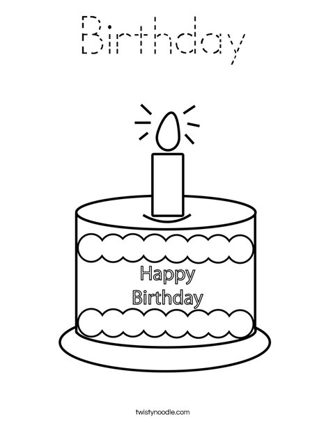 Happy Birthday  Coloring Page