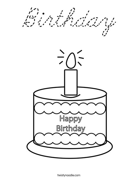 Happy Birthday  Coloring Page