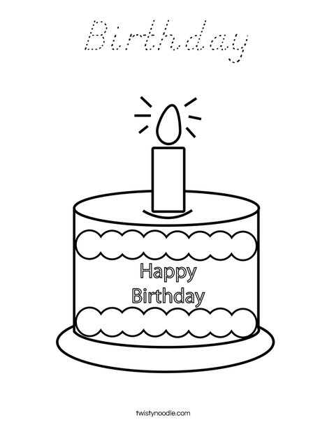 Happy Birthday  Coloring Page