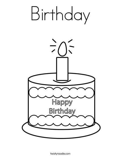 Happy Birthday  Coloring Page