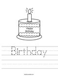 Birthday Worksheet
