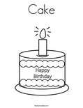 Cake Coloring Page