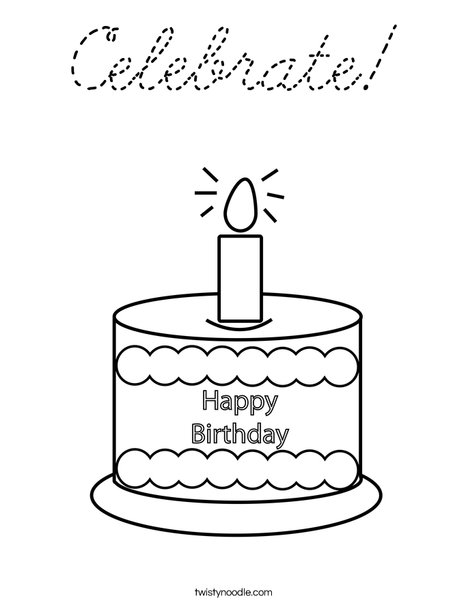 Happy Birthday  Coloring Page