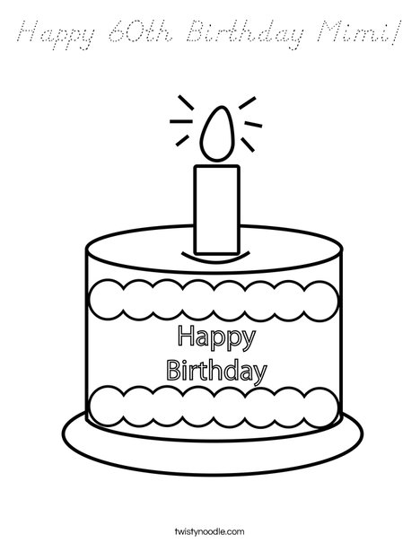 Happy Birthday  Coloring Page