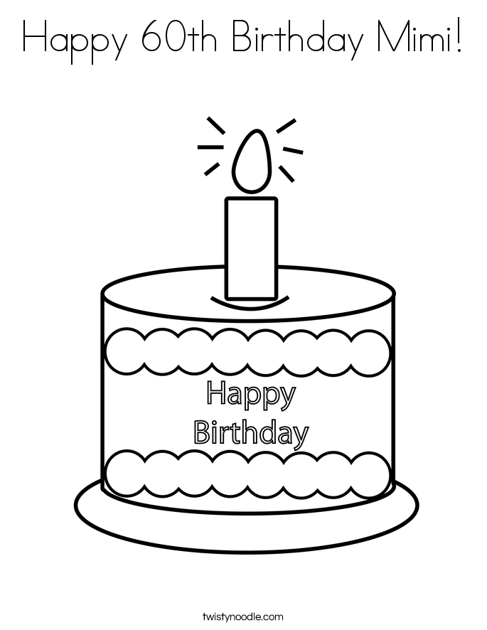 Happy 60th Birthday Mimi! Coloring Page