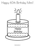 Happy 60th Birthday Mimi! Coloring Page