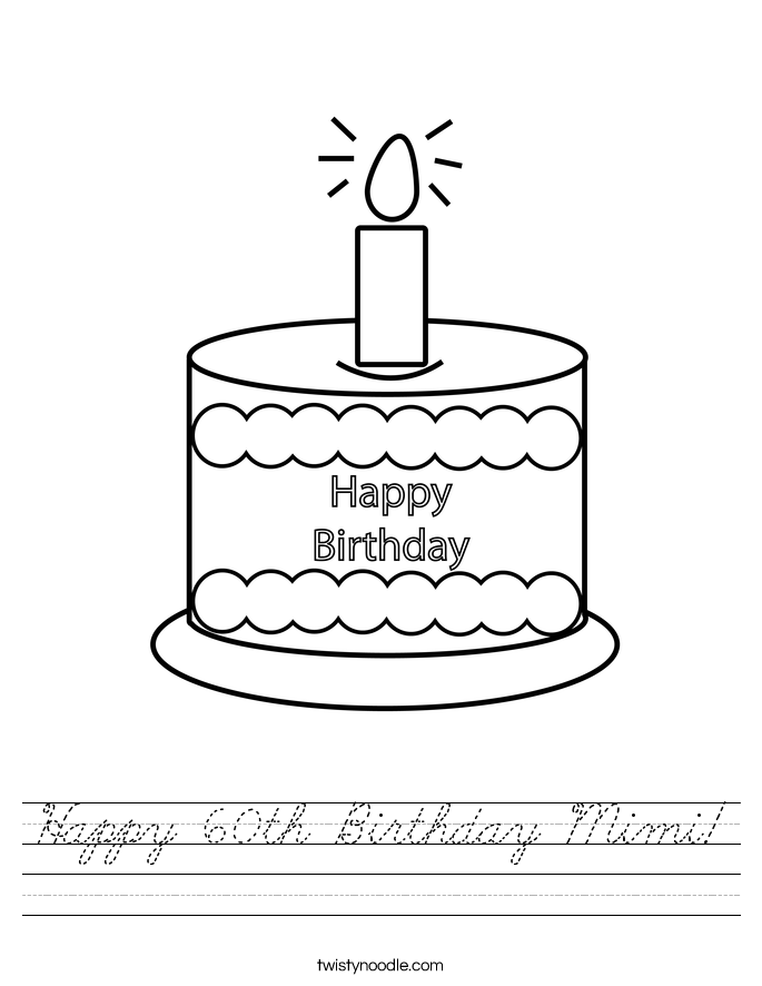 Happy 60th Birthday Mimi! Worksheet