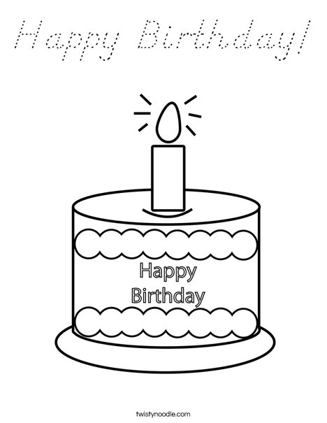 Happy Birthday  Coloring Page