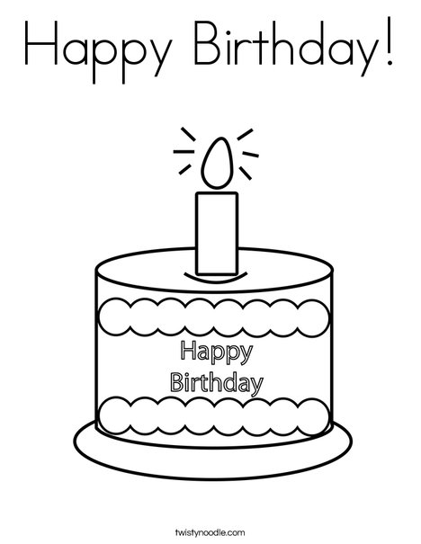 Happy Birthday  Coloring Page