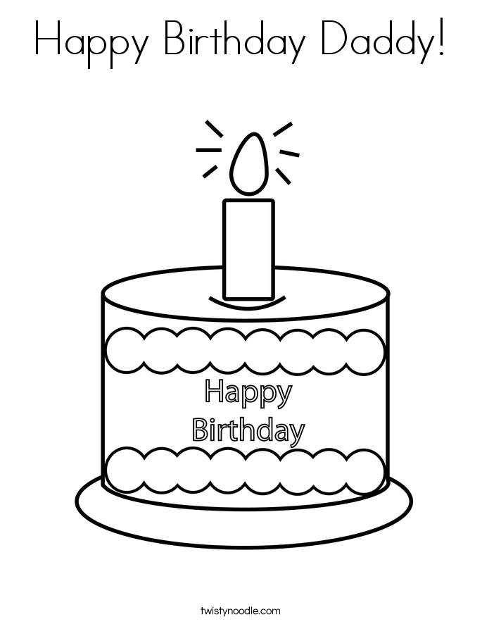 Happy Birthday Daddy! Coloring Page