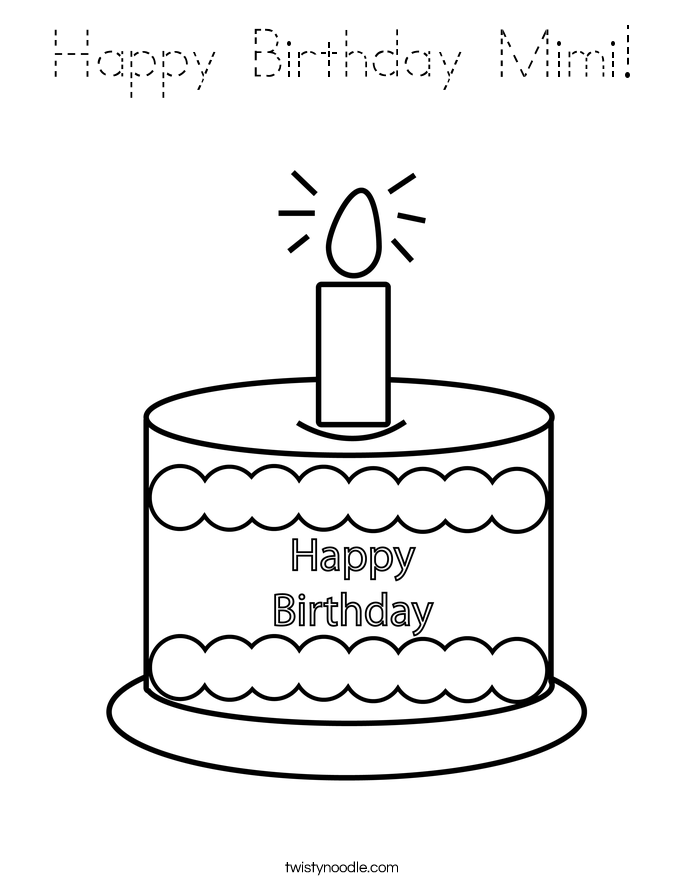 Happy Birthday Mimi! Coloring Page