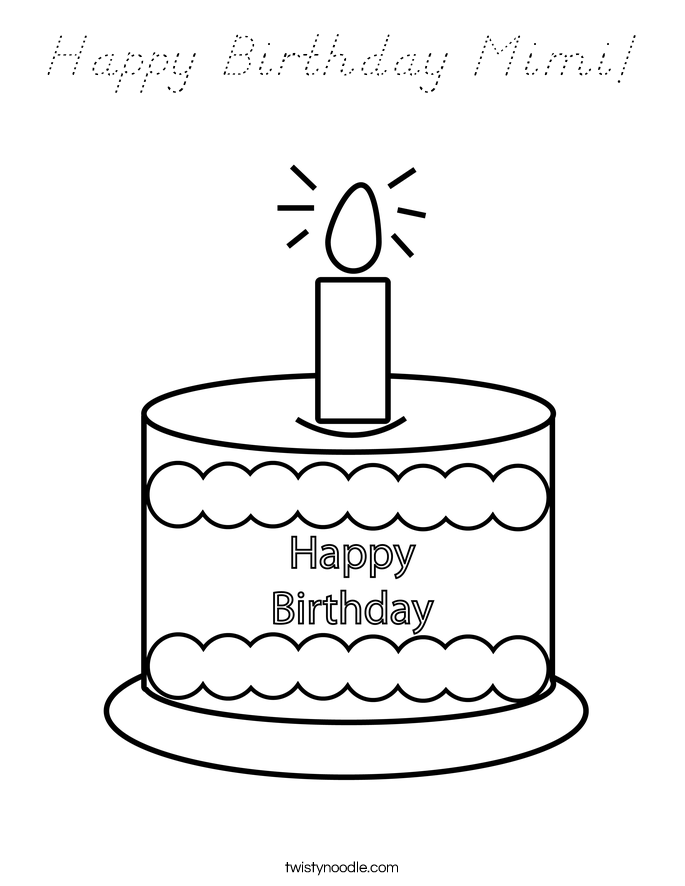 Happy Birthday Mimi! Coloring Page