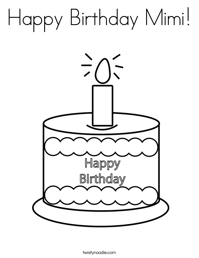 Happy Birthday Mimi! Coloring Page