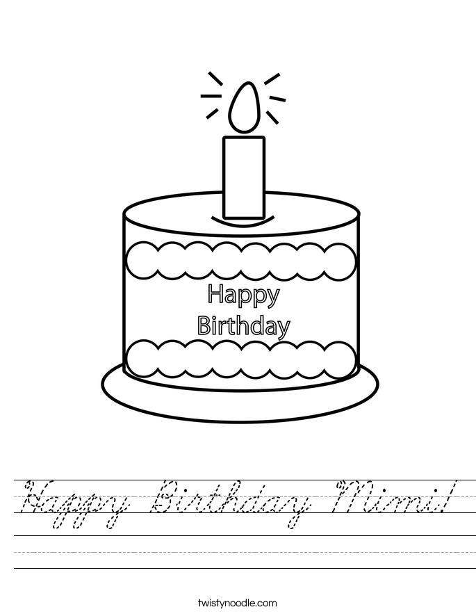 Happy Birthday Mimi! Worksheet