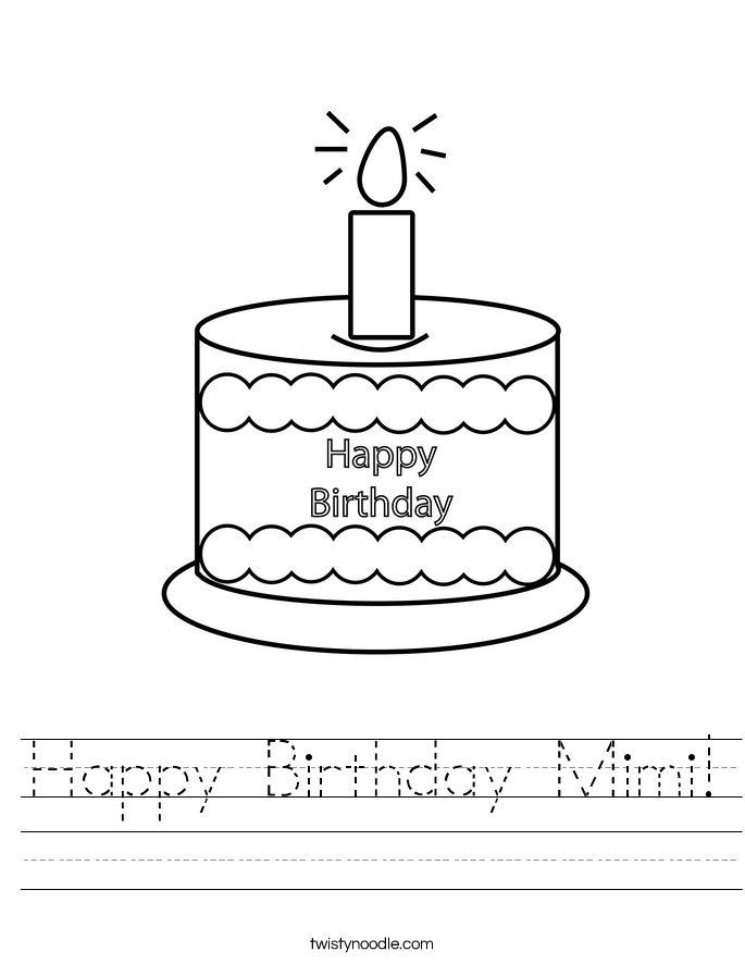 Happy Birthday Mimi! Worksheet