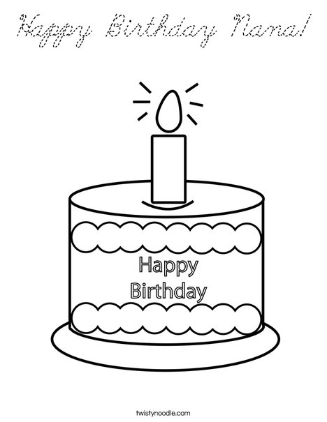 Happy Birthday  Coloring Page