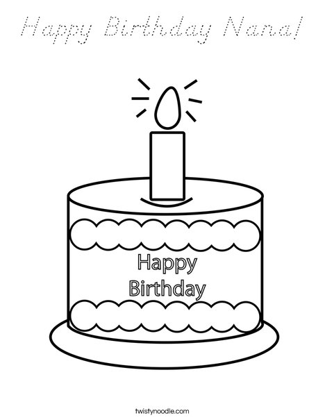 Happy Birthday  Coloring Page