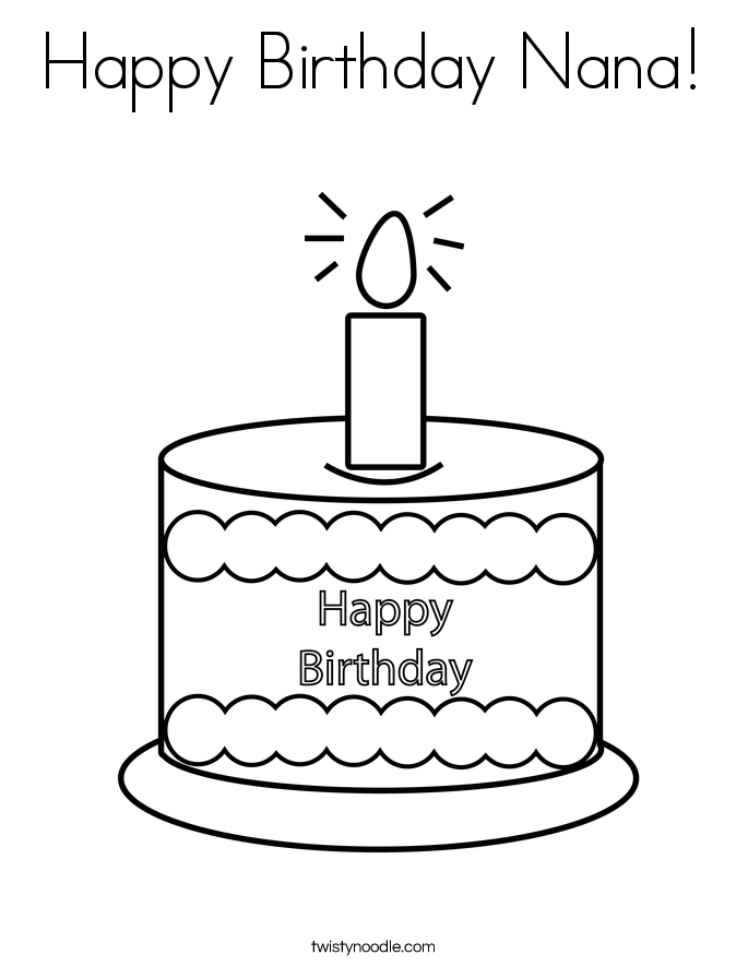 Happy Birthday Nana! Coloring Page