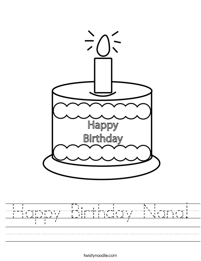 Happy Birthday Nana! Worksheet