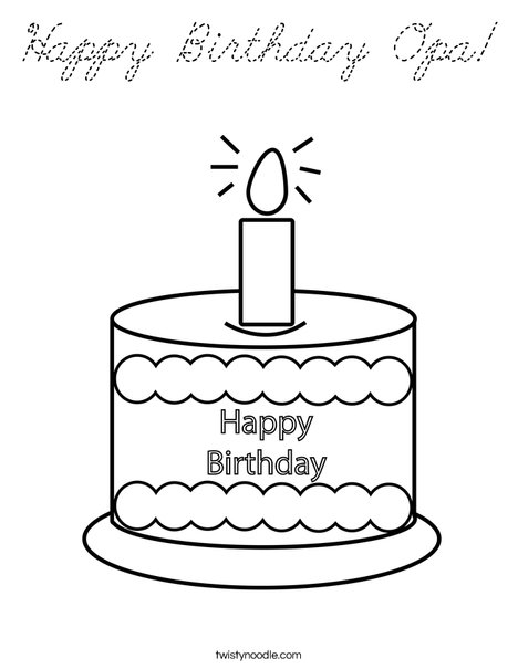 Happy Birthday  Coloring Page