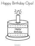 Happy Birthday Opa! Coloring Page