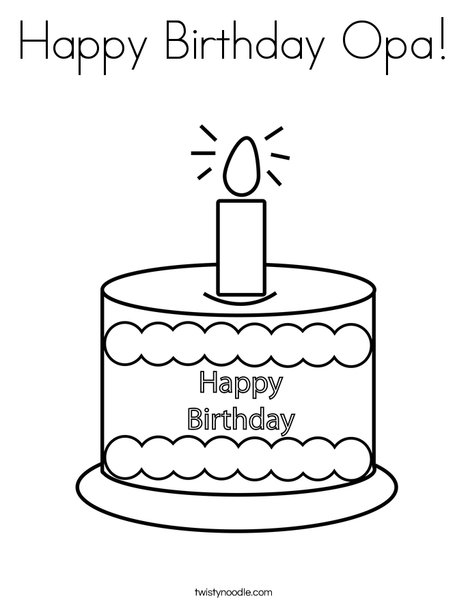 Happy Birthday  Coloring Page