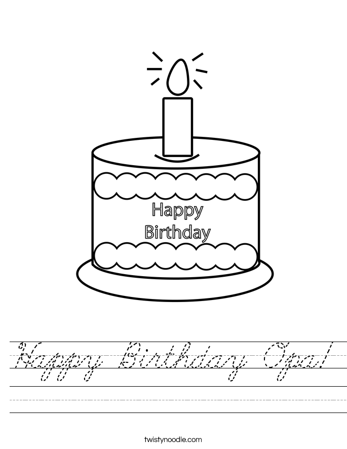 Happy Birthday Opa! Worksheet