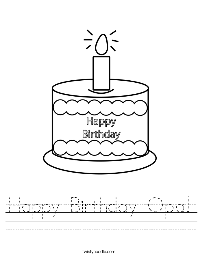 Happy Birthday Opa! Worksheet