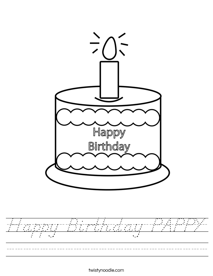 Happy Birthday PAPPY Worksheet