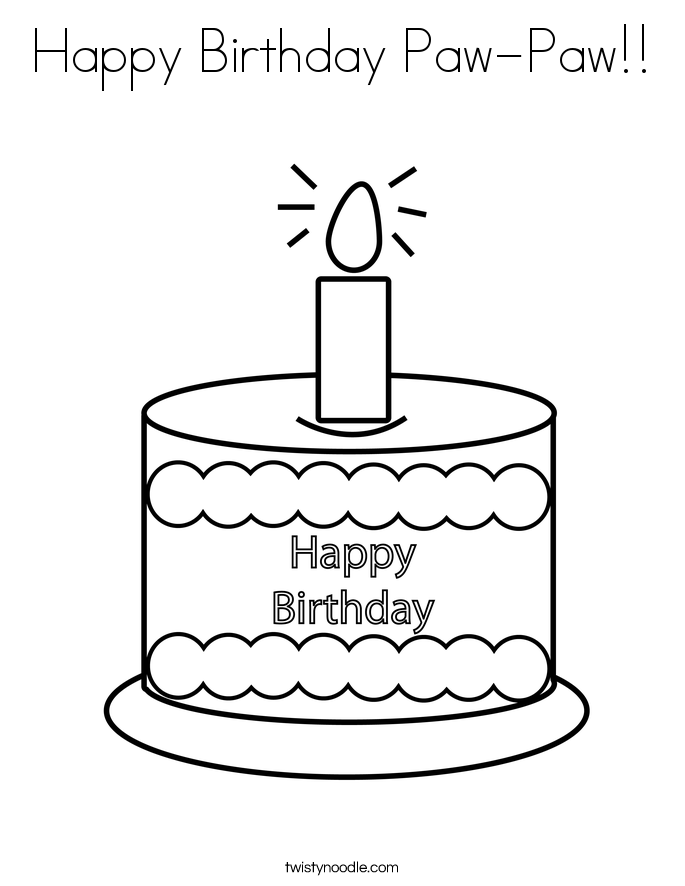 Happy Birthday Paw-Paw!! Coloring Page