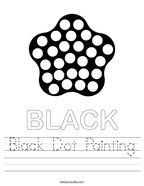 Black Dot Painting Handwriting Sheet