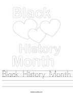 Black History Month Handwriting Sheet