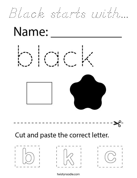 Black starts with... Coloring Page