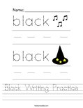 Black Writing Practice Worksheet