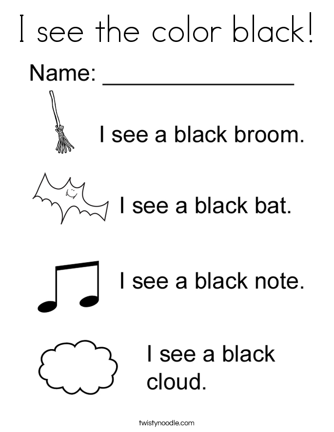 I see the color black Coloring - I See The Color Black Coloring Page 