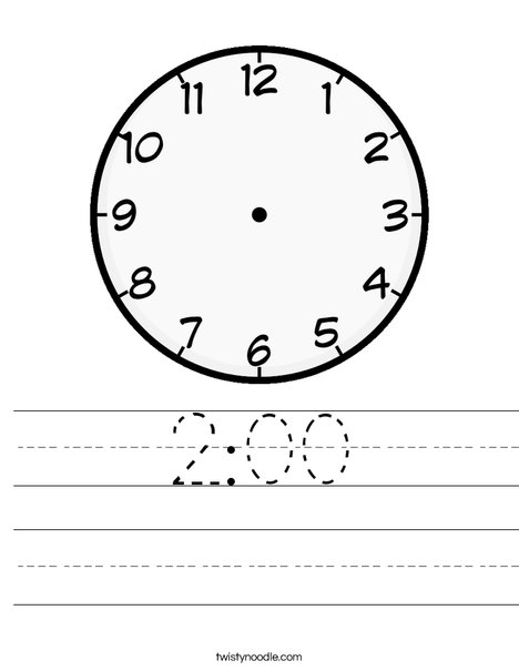 Blank Clock Worksheet