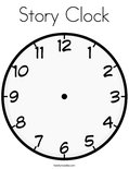 Story Clock Coloring Page
