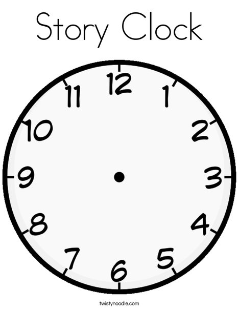 Story Clock Coloring Page - Twisty Noodle