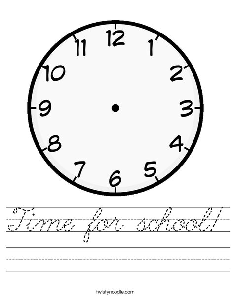 Blank Clock Worksheet