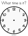 What time is it? Coloring Page