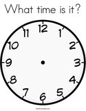 What time is it Coloring Page