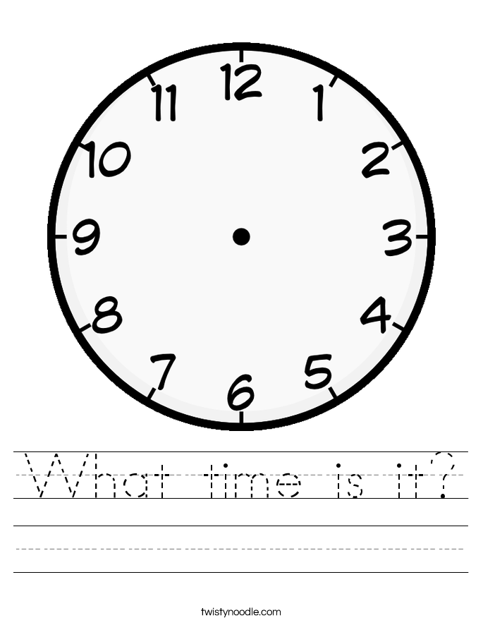 What time is it Worksheet - Twisty Noodle
