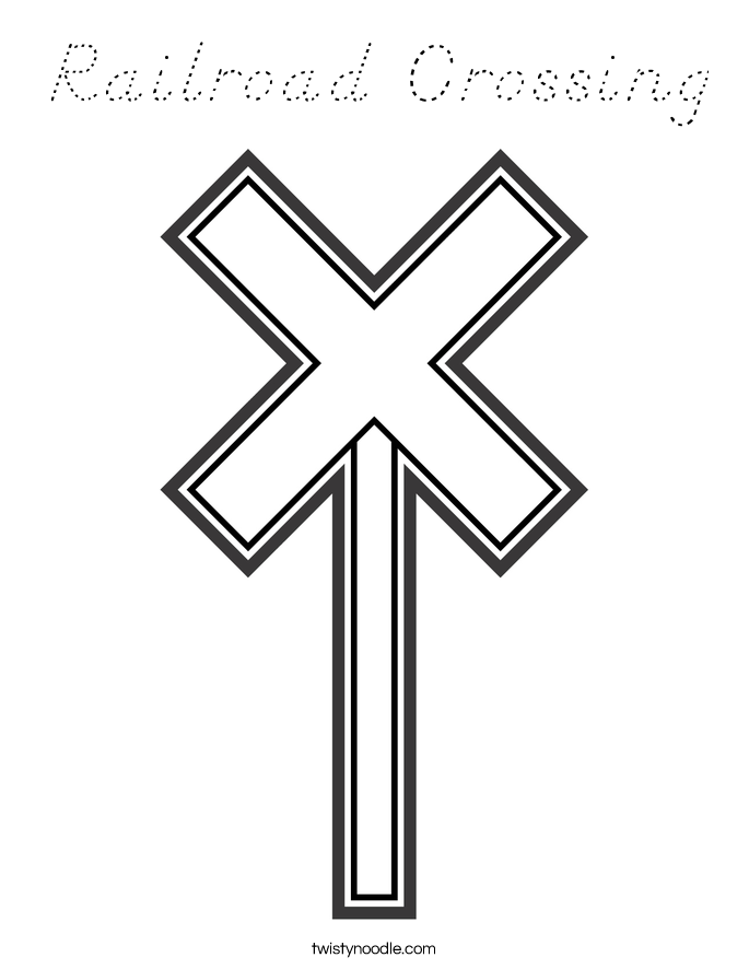 Railroad Crossing Coloring Page