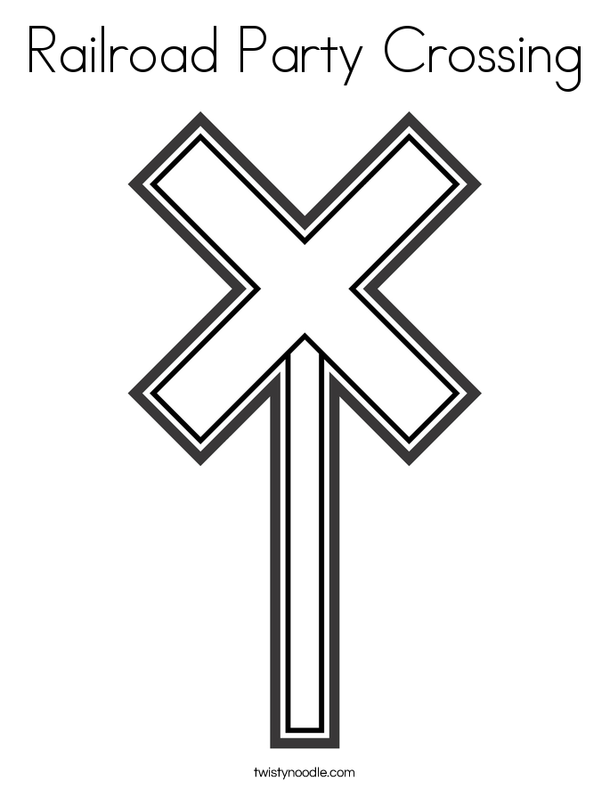 Railroad Party Crossing Coloring Page