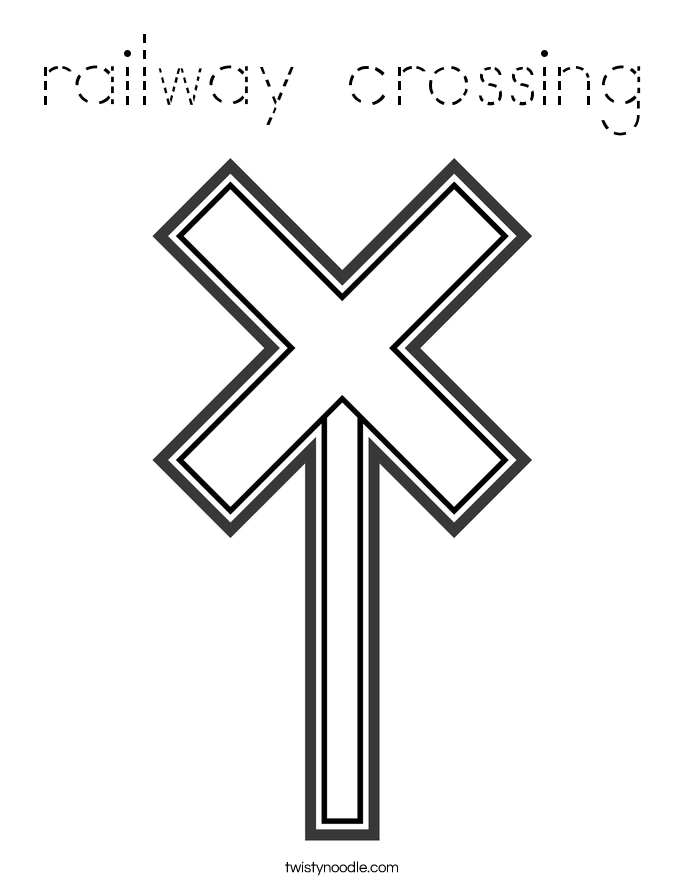 railway crossing Coloring Page