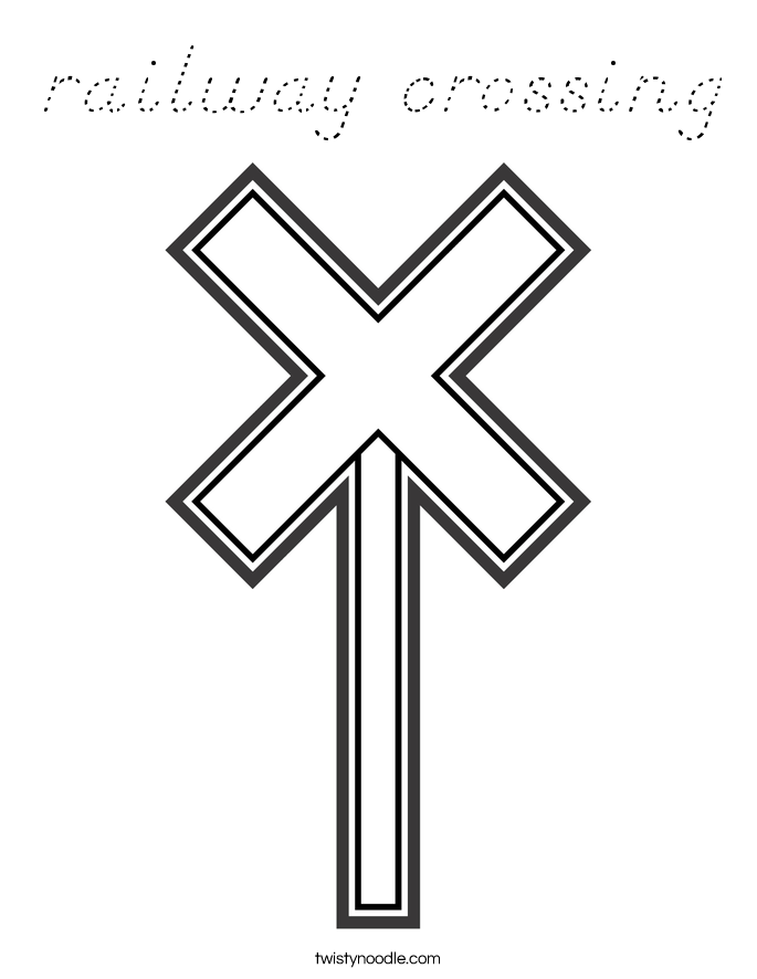 railway crossing Coloring Page