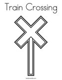 Train Crossing Coloring Page