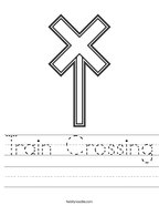 Train Crossing Handwriting Sheet