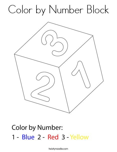 color by number block coloring page twisty noodle