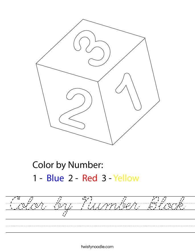 Color by Number Block Worksheet
